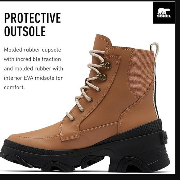 NWOB Sorel Brex Lace Waterproof Boot in Tawny Buff / Black | Size 10 - Picture 3 of 11